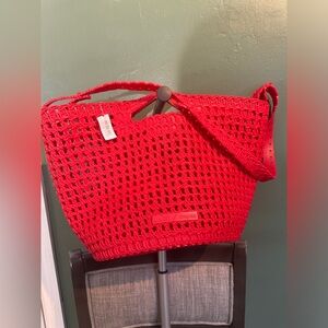 Melissa Campana Shoulder Bag - RED Solid Color - Perfect Beach Bag